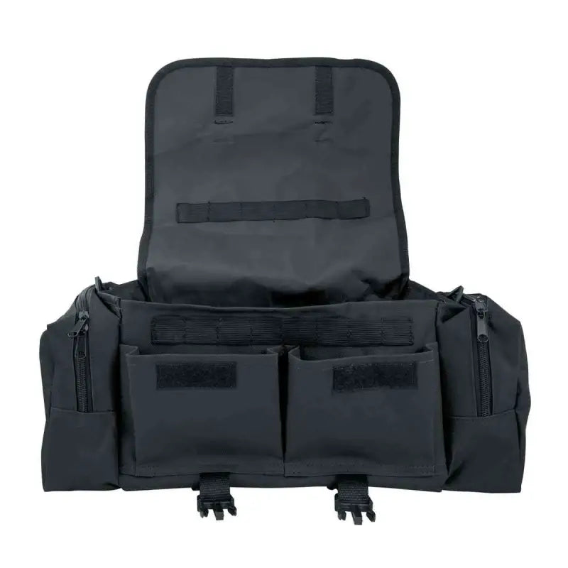 Black tactical gear bag with compartments for LINE2design First Aid Responder Emergency use