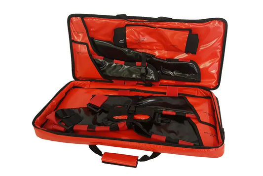 Red carrying case with black lining for LINE2design Heavy Duty Emergency Fracture Immobilization