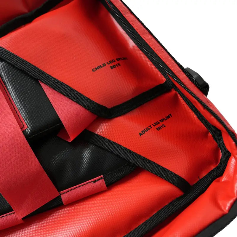 Red insulated food delivery bag with black trim for Line2Design Heavy Duty Emergency Fracture