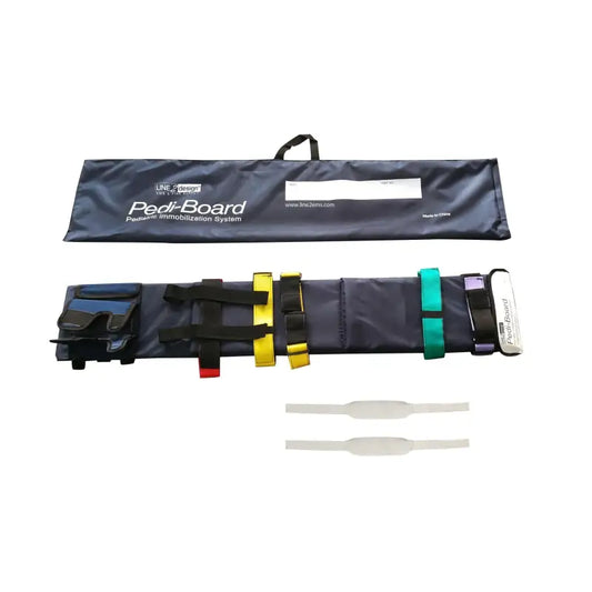 Medical immobilization board with straps in LINE2design Pediatric Spinal Immobilization