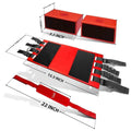 Red and black LINE2design Spine Board with buckle straps and storage compartments
