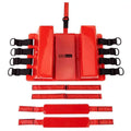 Red LINE2design Spine Board Head Immobilizer with black straps and padding for EMS EMT use