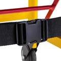 Black plastic buckle and nylon strap on LINE2design Evacuation Stair Chair for EMS transport
