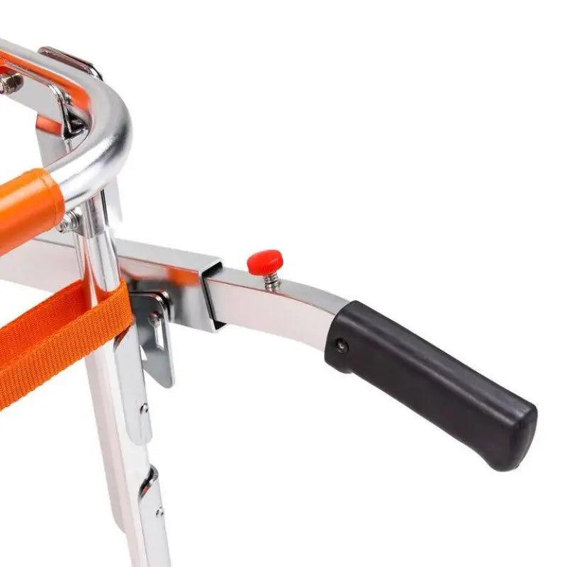 Metal clamp with orange straps and black handle for LINE2design USA Wheel Stair Chair Lift