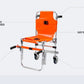 Orange and silver wheel stair chair with adjustable straps and quick release buckle