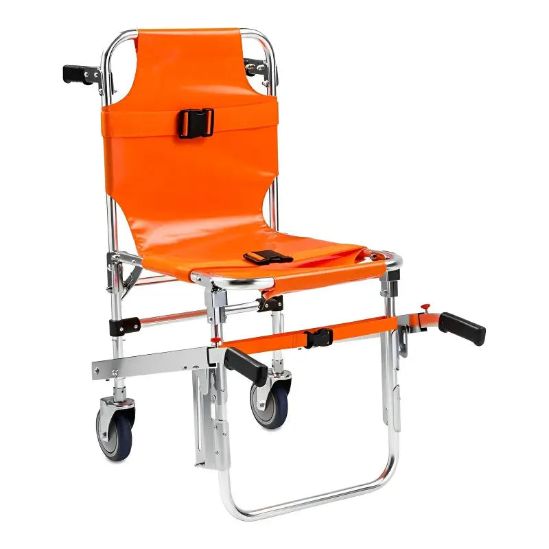 Orange Emergency Evacuation Wheel Stair Chair with Quick Release Buckle and Folding Frame