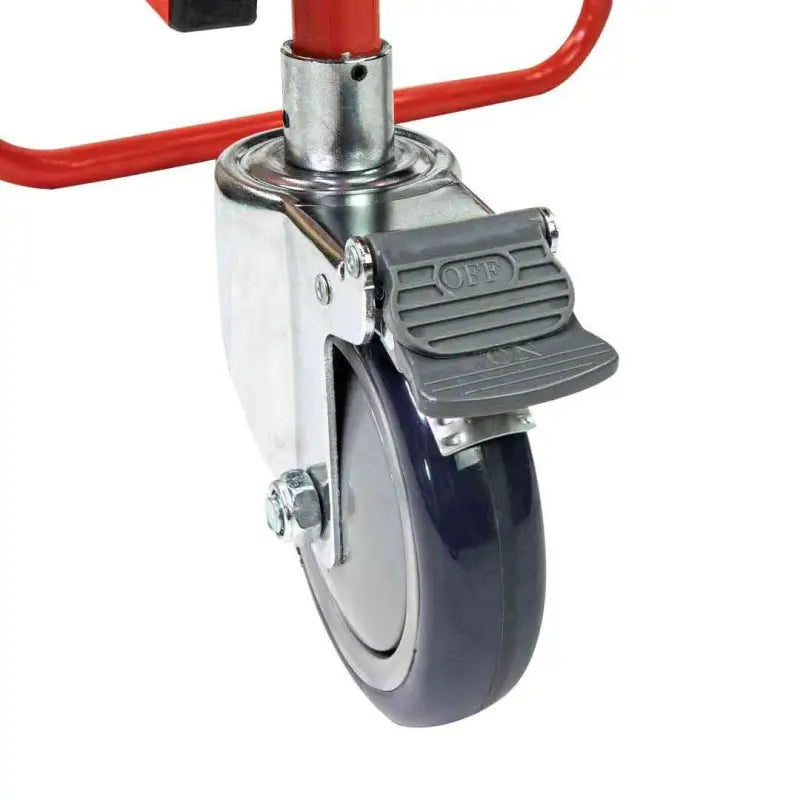 Locking caster wheel with red bracket for LINE2design Mobile Evacuation Chair