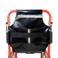 Black vinyl seat back with orange metal frame on LINE2design USA Mobile Evacuation Chair