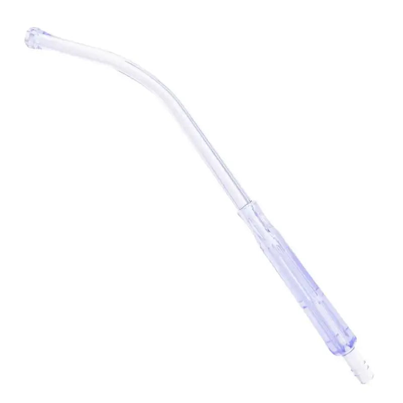 Curved white plastic drinking straw for LINE2Design Yankauer Oral Suction clear tubing latex