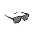 Black Wayfarer-style sunglasses named Loma with dark lenses for first responders