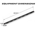 Long black Feniex Quantum rocker panel with dimensions for first responders vehicles