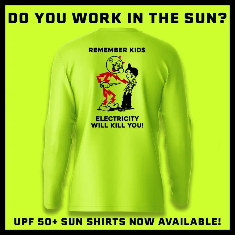 Hi-Visibility UPF 50 Long Sleeve Sun Shirt designed for safety and sun protection