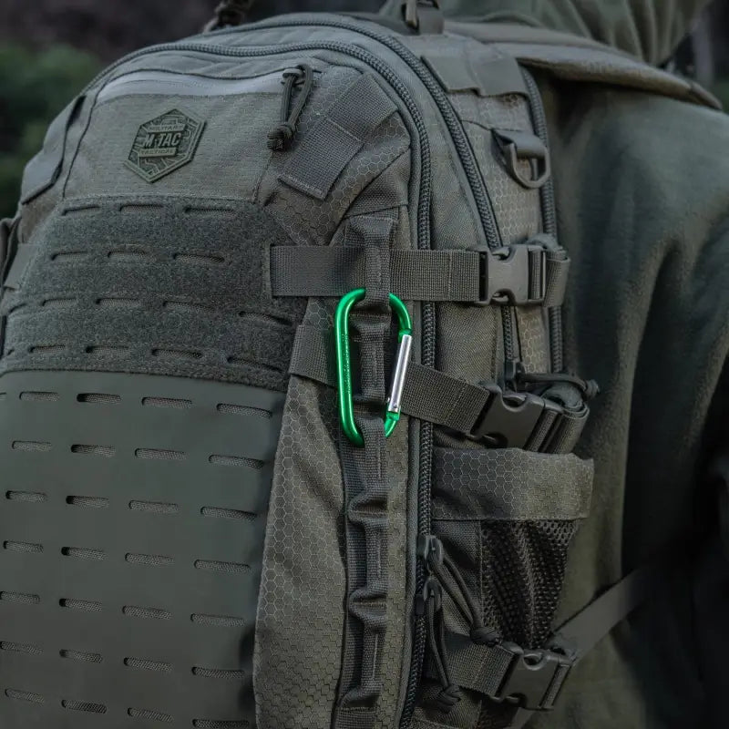 Tactical military-style backpack with M-Tac Carabiner for first responders and firefighters