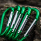 Green M-Tac Carabiner set, ideal for first responders and firefighters