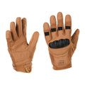 Tan M-Tac Gloves Assault with black knuckle padding and synthetic leather design