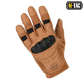 Tan synthetic leather M-Tac Gloves Assault with black knuckle padding and elastic straps