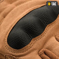 M-Tac Gloves Assault featuring tactical design with black knuckle padding and tan fabric