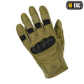 Olive green M-Tac Gloves Assault Tactical Mk.6 with knuckle protection and reinforced fingers
