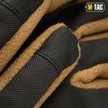 Tactical M-Tac Gloves Fleece Thinsulate in black mesh with tan accents