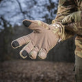 Tactical M-Tac Gloves Fleece Thinsulate in tan with reinforced fingertips for durability