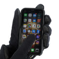 Hands in M-Tac Gloves Fleece Thinsulate using an iPhone with app icons