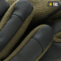 Tactical M-Tac Gloves Fleece Thinsulate with textured grip and olive green trim