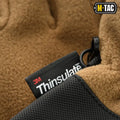 Black tactical glove with 3M Thinsulate tag from M-Tac Gloves Fleece collection