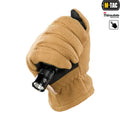 Tan fleece winter balaclava with flashlight, perfect for M-Tac Gloves Fleece Thinsulate