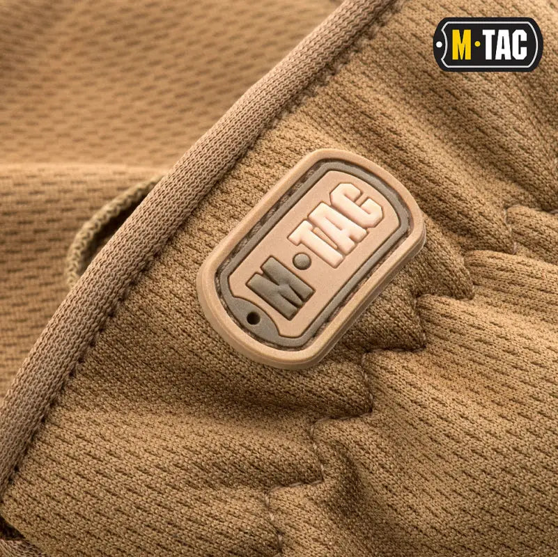 M-Tac logo patch in tan and gray on tactical fabric for M-Tac Gloves Scout