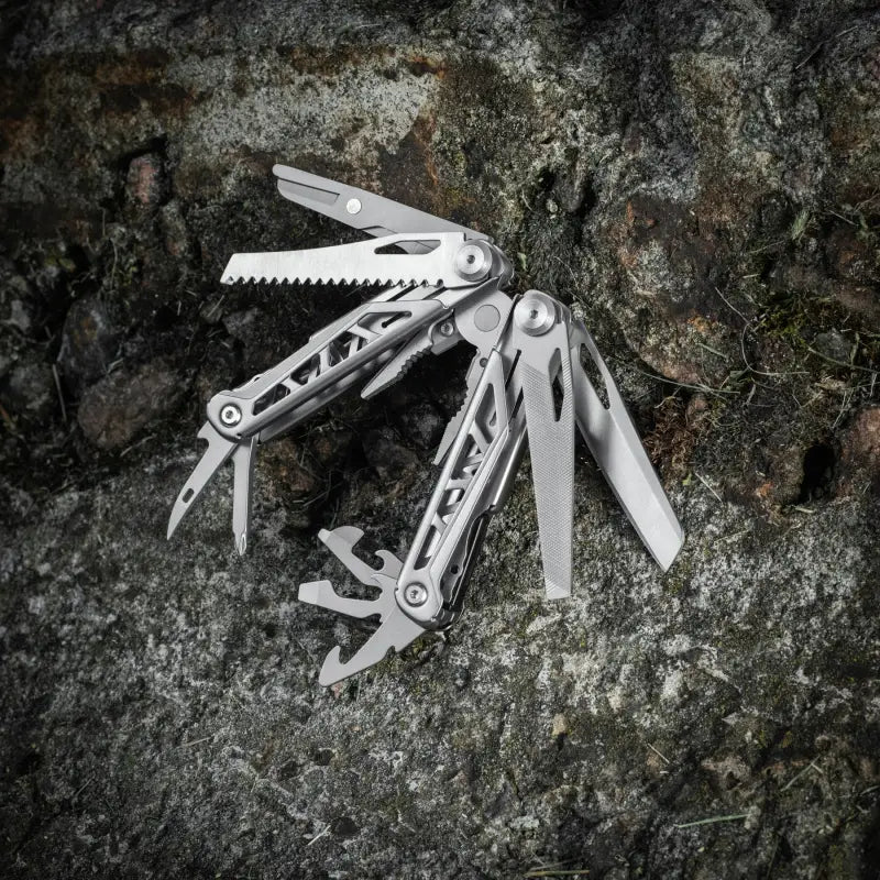 Stainless steel M-Tac Multitool Type 3 Grey with folding implements and pliers