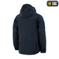 Black hooded M-Tac Soft Shell Jacket with two shoulder pockets and logo detail