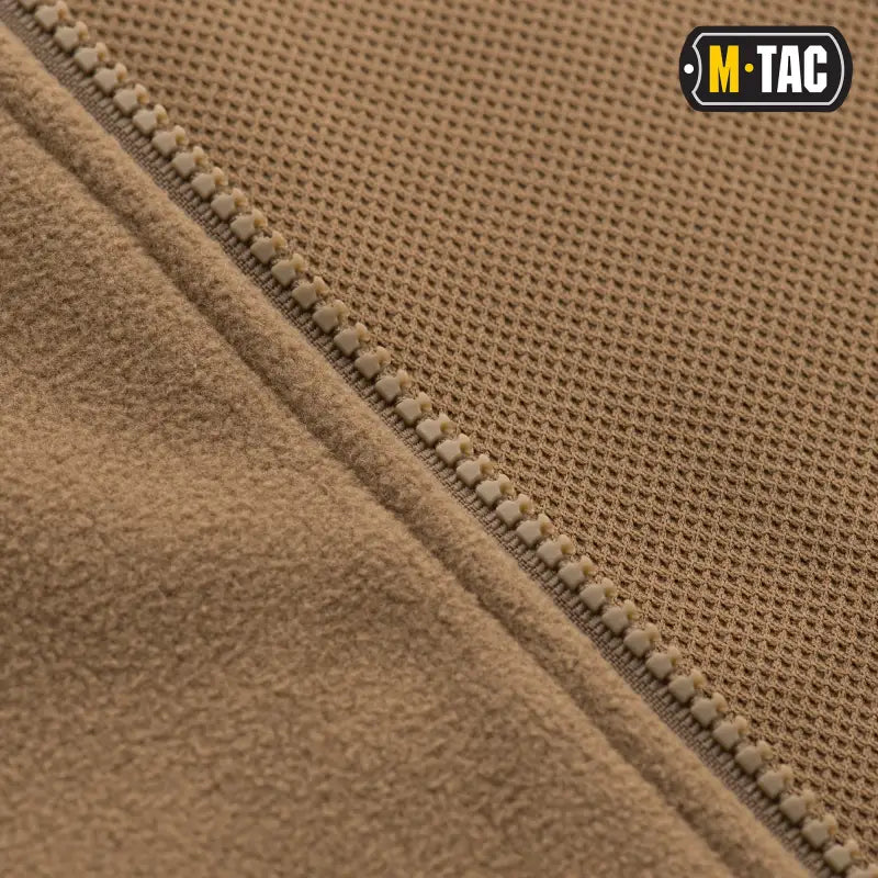 Tan M-Tac Soft Shell Jacket with mesh and fleece, featuring two shoulder pockets