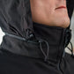 Black waterproof collar with drawstring on M-Tac Soft Shell Jacket featuring two shoulder pockets