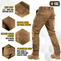 Tactical Pants Aggressor Gen II Flex in tan with multiple pockets and adjustable features