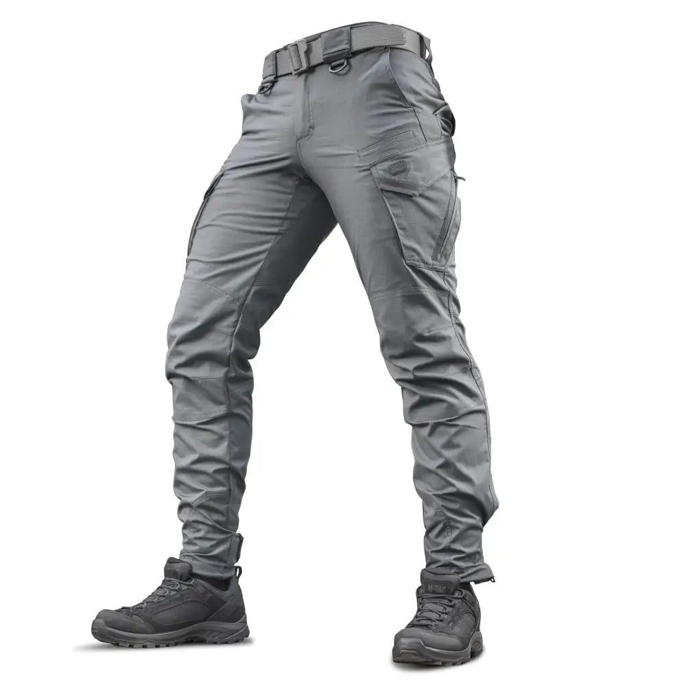 Gray M-Tac Tactical Pants Aggressor Gen.II Flex with pockets and matching boots