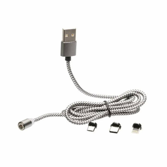 Chief Miller Hardware > Tool Accessories > Flashlight Accessories Magnetic USB Charging Cable, 3 in 1 Nylon Cord, Compatible with Micro USB, Type C, and Apple Products Apparel