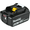 Makita BL1860B 18V LXT® Lithium-Ion 6.0Ah Battery with black casing and yellow button