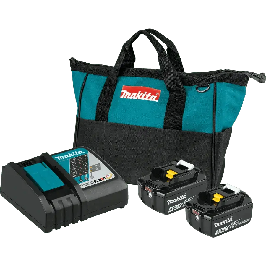 Chief Miller Power Tool Batteries Makita BL1840BDC2 18V LXT® Lithium‑Ion Battery and Rapid Optimum Charger Starter Pack (4.0Ah) Apparel