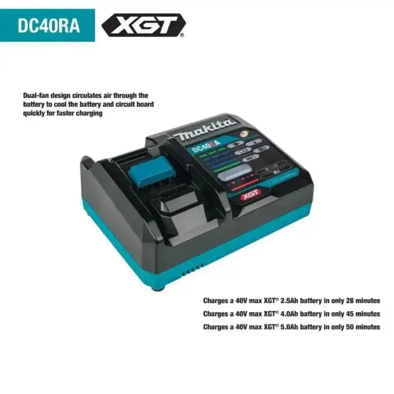 Makita DC40RA XGT Battery Charger for GRH05M1 AVT Rotary Hammer with Digital Display