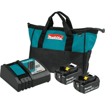 Makita BL1840BDC2 18V LXT Lithium-Ion Battery kit with Rapid Optimum Charger in teal and black