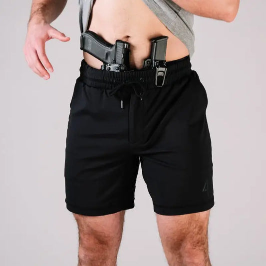 Man in Carrier Shorts Mk.II - Midnight Black 7’’ for concealed carry and arrowhead tactical apparel