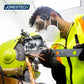 Man grinding metal while wearing anti-fog ventilated safety goggles for protection