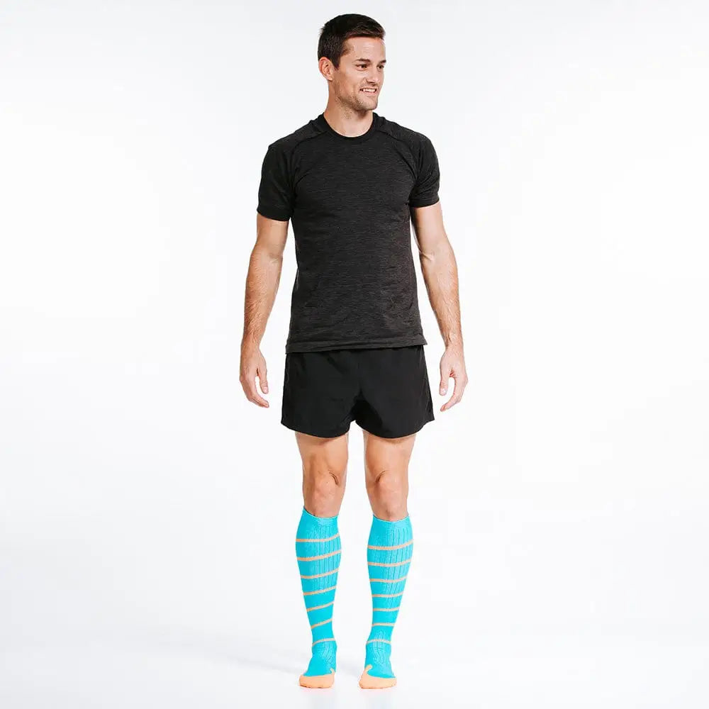 Chief Miller Compression Socks>Over-the-Calf>Marathon Marathon, Aqua Swirl Apparel