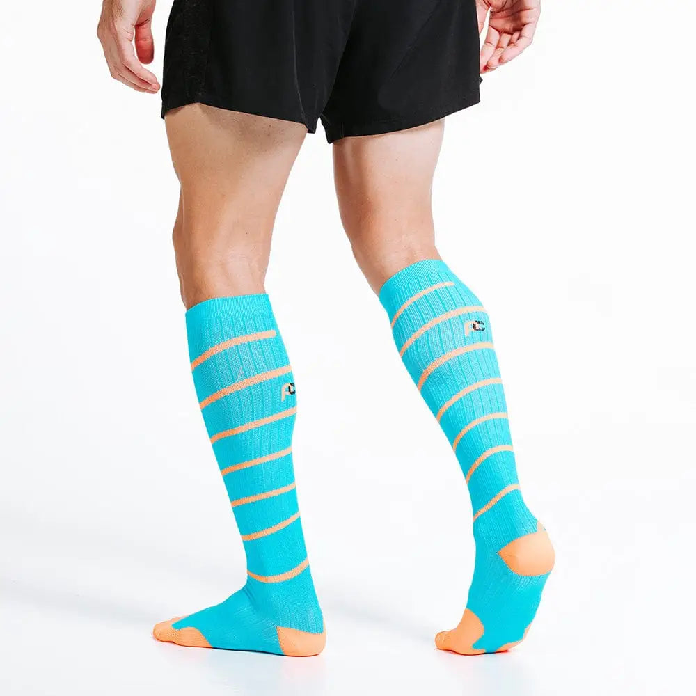 Chief Miller Compression Socks>Over-the-Calf>Marathon Marathon, Aqua Swirl Apparel