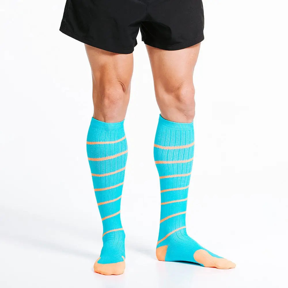 Chief Miller Compression Socks>Over-the-Calf>Marathon Marathon, Aqua Swirl Apparel