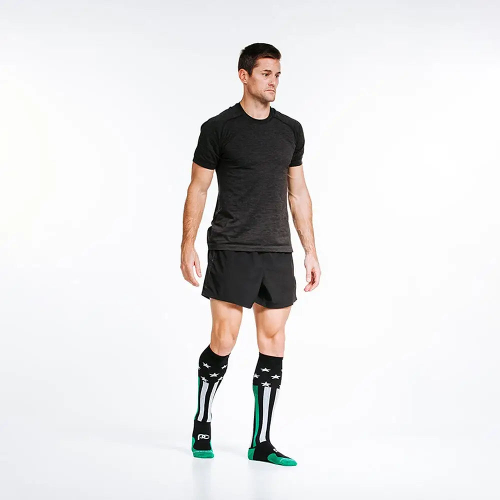 Chief Miller Compression Socks>Over-the-Calf>Marathon Marathon, First Responder Green Apparel