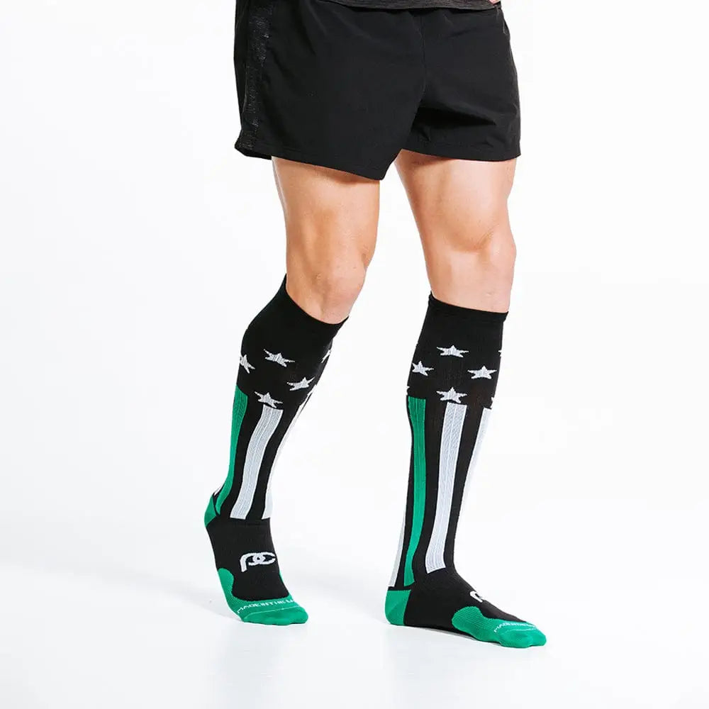 Chief Miller Compression Socks>Over-the-Calf>Marathon Marathon, First Responder Green Apparel