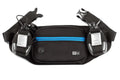 Black Marathon Gun Pack with blue zipper, dual bottle holders, ideal for concealed carry