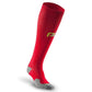 Red compression athletic sock with gray heel and toe, perfect for marathon runners