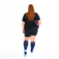 Chief Miller Compression Socks>Over-the-Calf>Marathon>Wide-Calf Marathon Wide-Calf, Navy Blue Lines Apparel